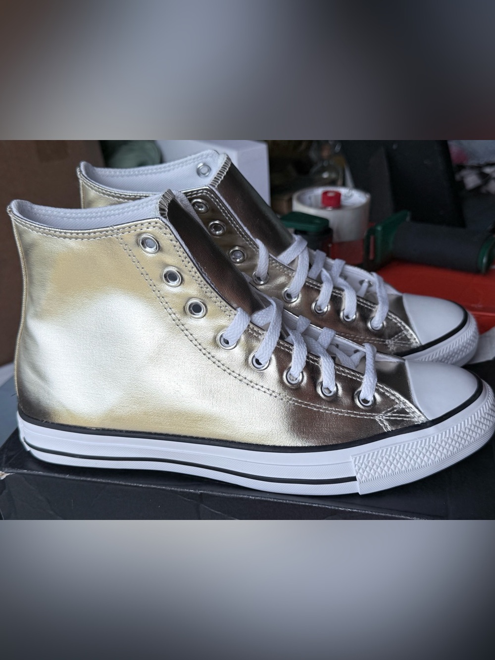 Converse Metallic Gold Hightops